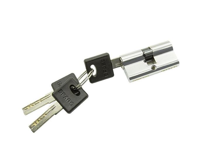 Цилиндр ключ/ключ Bravo AРK-60-30/30 C Хром (алюм., 3 ключа)