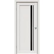 Дверь межкомнатная "Concept-608" Белоснежно матовый, стекло Лакобель чёрное