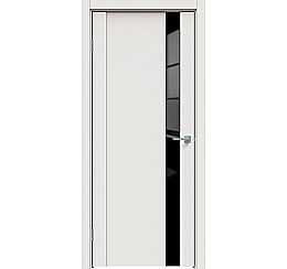 Дверь межкомнатная "Concept-655" Белоснежно матовый, стекло Лакобель чёрное