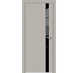 Дверь межкомнатная "Concept-702" Шелл грей стекло Лакобель черное, кромка-ABS