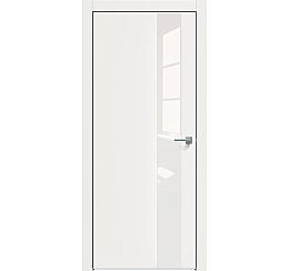 Дверь межкомнатная  "Concept-703" Белоснежно матовый стекло Лакобель белый, кромка-матовый хром