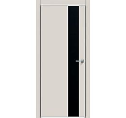 Дверь межкомнатная "Concept-703" Лайт грей, вставка Лакобель чёрный, кромка-ABS