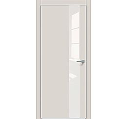 Дверь межкомнатная  "Concept-703" Лайт грей стекло Лакобель белый, кромка-матовый хром