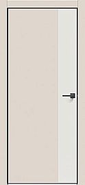 Дверь межкомнатная "Concept-708" Магнолия, вставка Белоснежно матовый, кромка-чёрная матовая
