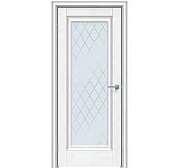Дверь межкомнатная "Future-591" Дуб серена белый кристалл, стекло Ромб