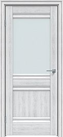Дверь межкомнатная "Future-593" Дуб патина серый, стекло Сатинат белый
