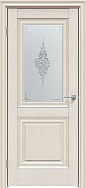 Дверь межкомнатная "Future-621" Дуб серена керамика, стекло Сатин белый лак прозрачный