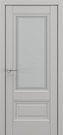 Дверь межкомнатная «Турин В2» Серый матовый new остекление Сатинато
