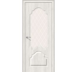 Дверь межкомнатная из ПВХ "Скинни-33" Casablanca остекление белое сатинато
