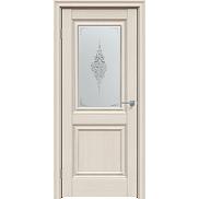 Дверь межкомнатная "Future-587" Дуб Серена керамика, стекло Сатин белый лак прозрачный