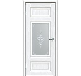 Дверь межкомнатная "Future-589" Дуб серена белый кристалл, стекло  Сатин белый лак перламутр