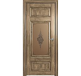 Дверь межкомнатная "Future-589" Дуб Винчестер трюфель, стекло Сатин бронза лак прозрачный