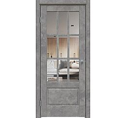 Дверь межкомнатная "Future-641" Бетон тёмно-серый стекло Прозрачное