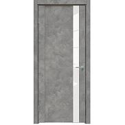 Дверь межкомнатная "Future-655" Бетон тёмно-серый, стекло Лакобель жемчуг