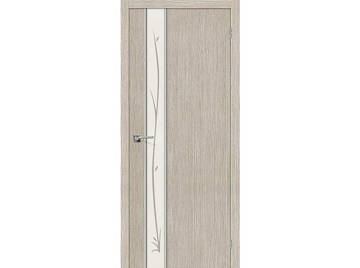 Дверь 3DG Глейс-1 3D Cappuccino Twig (М-МатХром) 200*80