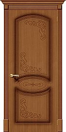 Дверь межкомнатная шпонированная «Азалия» Орех (Шпон файн-лайн) глухая