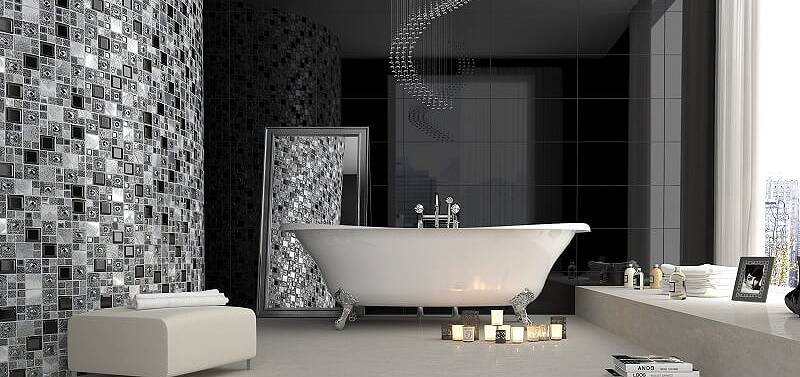 Мозаика в ванной комнате: виды, материалы, способы оформления