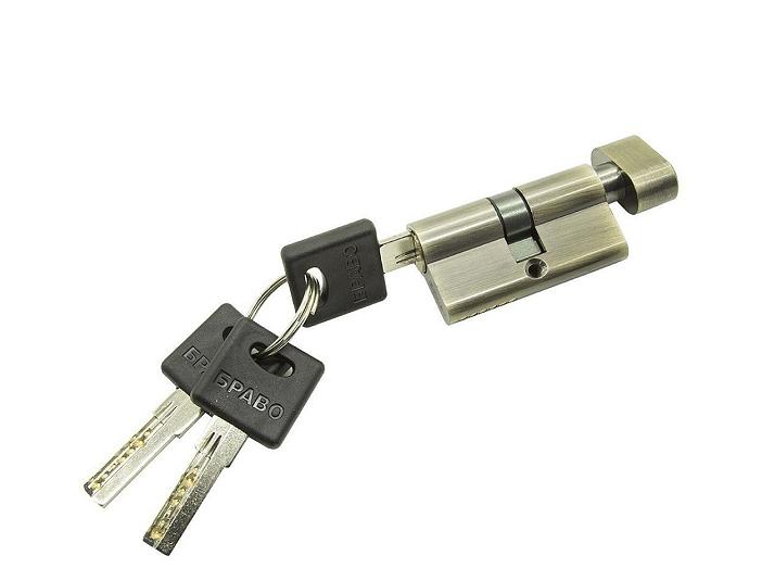 Цилиндр ключ/фиксатор Bravo AРF-60-30/30 AB Бронза (алюм., 3 ключа)