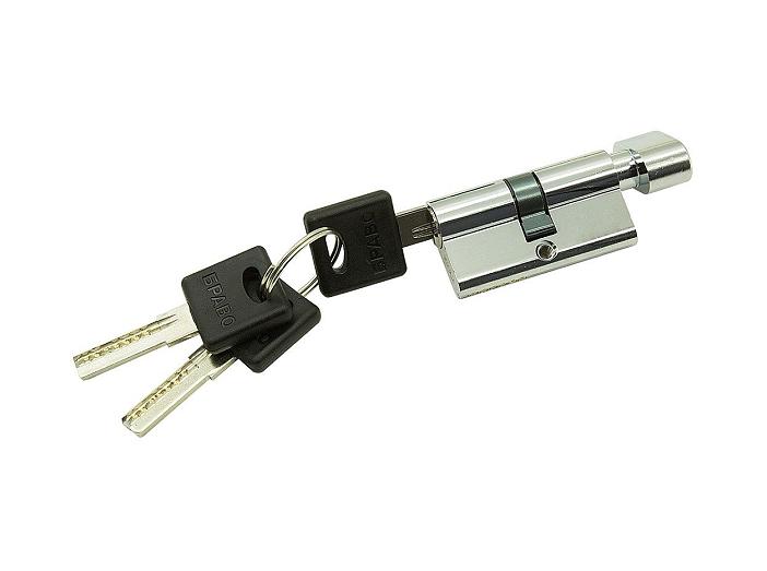 Цилиндр ключ/фиксатор Bravo AРF-60-30/30 C Хром (алюм., 3 ключа)