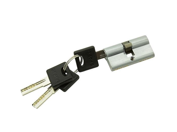 Цилиндр ключ/ключ Bravo AРK-60-30/30 SC МатХром (алюм., 3 ключа)