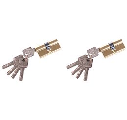 Цилиндр ключ/ключ Bravo AЕK-60-30/30 G Золото (алюм., 5 ключей)