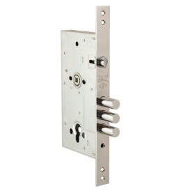 Корпус врезного цилиндрового замка с защёлкой «252/R w/b» Хром