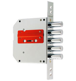 Замок врезной сувальдный «ЗВ8-6 ЛК5/15» левый, 5 кл. Хром