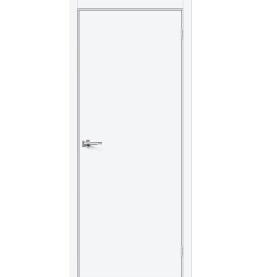 Дверь межкомнатная Браво-0.П ПЭТ, White Silk, глухая, каркасно-щитовая