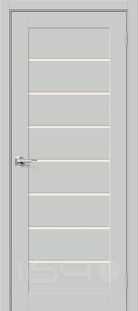 Дверь межкомнатная Браво-22 ПЭТ Grey Silk, остекленная, magic fog, без кромки, царговая