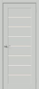 Дверь межкомнатная Браво-22 ПЭТ Grey Silk, остекленная, magic fog, без кромки, царговая