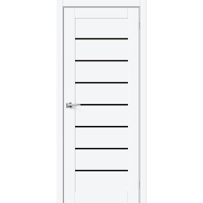 Дверь межкомнатная Браво-22 ПЭТ White Silk, black shine | white silk, white silk, остекленная, black shine, царговая