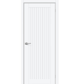 Дверь межкомнатная Браво-40 ПЭТ, White Silk, глухая, царговая