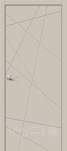 Дверь межкомнатная Граффити-5.Д.П ПЭТ Cream Silk, глухая, каркасно-щитовая