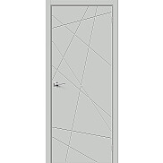 Дверь межкомнатная Граффити-5.Д.П ПЭТ Grey Silk, глухая, кромка abs, каркасно-щитовая