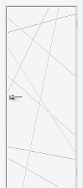 Дверь межкомнатная Граффити-5.Д.П ПЭТ, White Silk, глухая, каркасно-щитовая