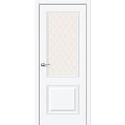 Дверь межкомнатная «Классик-13» White Silk стекло White Сrystal