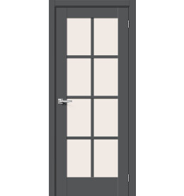 Дверь межкомнатная Прима-11.1 ПЭТ, Stormy Silk, остекленная, magic fog, царговая