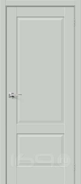 Дверь межкомнатная Прима-12 ПЭТ Grey Silk, глухая, без кромки, царговая