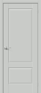 Дверь межкомнатная Прима-12 ПЭТ Grey Silk, глухая, без кромки, царговая