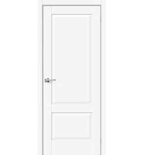Дверь межкомнатная Прима-12 ПЭТ White Silk, глухая, без кромки, царговая