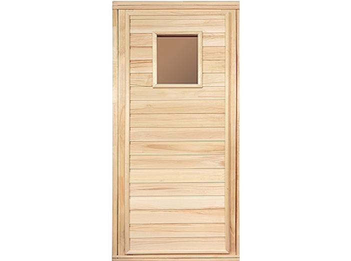 Дверь со стеклом 4 мм, 1,7х0,7 м, липа Класс Б, короб из липы