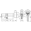 tumb 2 - Цилиндровый механизм с вертушкой R302/60 mm-BL (25+10+25) CP хром 5 кл. БЛИСТЕР