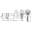 tumb 2 - Цилиндровый механизм с вертушкой R602/80 mm-BL (35+10+35) PB латунь 5 кл. БЛИСТЕР