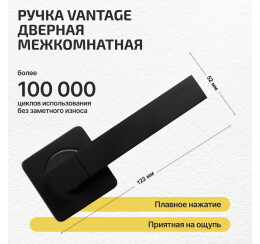 Ручка раздельная для межкомнатной двери «Vantage V07BL AL» Черный