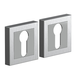 Накладка цилиндровая на квадратной розетке Promo AS-2CL SC МатХром