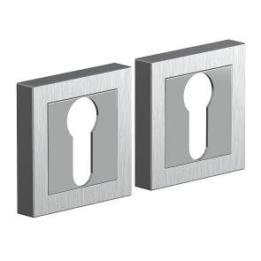 Накладка цилиндровая на квадратной розетке Promo AS-2CL SC МатХром