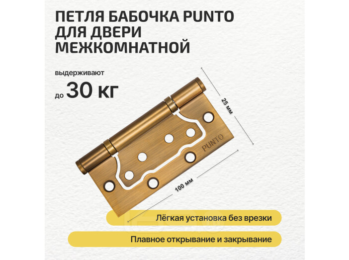 Петля универсальная без врезки IN4200W CF (200-2B 100x2,5) кофе