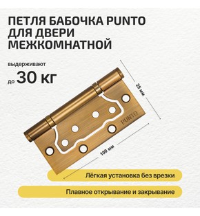 Петля универсальная без врезки IN4200W CF (200-2B 100x2,5) кофе