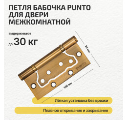 Петля универсальная без врезки IN4200W CF (200-2B 100x2,5) кофе