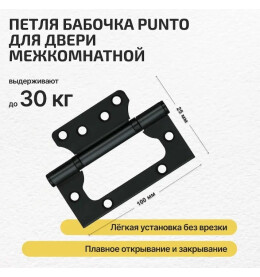 Петля универсальная без врезки «200-2B» 100x2,5 Черный